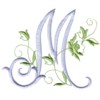 m machine embroidery design alphabet script rose leaves scroll abc a b c letter lettering monogram monogramming art pes hus jef dst exp needle passion embroidery