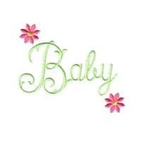 Baby lettering with flowers, text, writing, baby pack, needle passion embroidery machine embroidery design, ART PES HUS JEF and DST formats