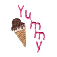 yummy ice-cream cone machine embroidery design needle passion embroidery npe