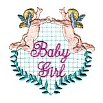 Cherubs angles announcing birth, it's a baby girl, baby, toddler girly designs for machine embroidery quality designs from Needle Passion Embroidery