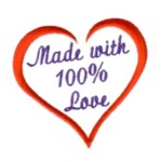 heart frame made with 100 percent love lettering text slogan machine embroidery design