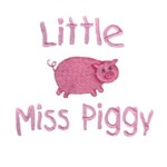 cute pig with Little Miss Piggy lettering, it's a baby girl, baby, toddler girly designs for machine embroidery quality designs from Needle Passion Embroidery