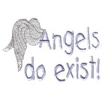 angels do exist lettering text with angels wings machine embroidery design baby toys kids children art pes hus dst