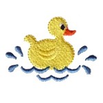 rubber duck swimming chick water splatter machine embroidery design