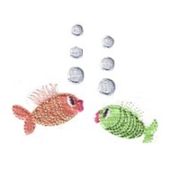 cute fish with bubbles baby attitude machine embroidery design needle passion embroidery npe