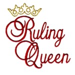 Ruling Queen sript lettering with crown, it's a baby girl, baby, toddler girly designs for machine embroidery quality designs from Needle Passion Embroidery