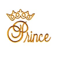 Prince script lettering with crown, it's a boy, baby, toddler designs for machine embroidery quality designs from Needle Passion Embroidery