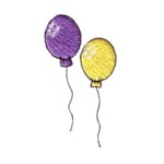 Two ballons machine embroidery design from http://www.needlepassionembroidery.com