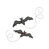 bats halloween design flying critter insect machine embroidery design swirl swirly trail swirls cute bug needle passion embroidery needlepassion npe bernina artista art pes hus jef dst designs