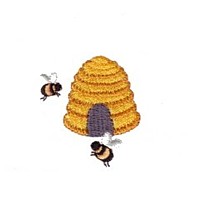 bumble bees at a beehive honey machine embroidery design needle passion embroidery