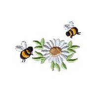 machine embroidery design daisy fun bumble bees summer art pes hus dst needle passion embroidery npe