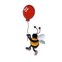 Bumble bee and a balloon machine embroidery design fun humor art pes hus jef dst formats from Needle Passion Embroidery