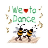 We love to dance strictly come dancing Bumble bees machine embroidery design fun humor art pes hus jef dst formats from Needle Passion Embroidery