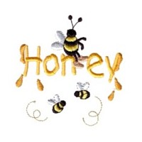 Dripping honey lettering Bumble bees machine embroidery design fun humor art pes hus jef dst formats from Needle Passion Embroidery
