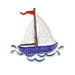 Small sail boat machine embroidery design from Needle Passion Emboidery npe