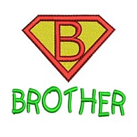 Brother lettering, text, writing, Superhero pack super hero, man power, boy, male, superman logo, needle passion embroidery machine embroidery design, ART PES HUS JEF and DST formats