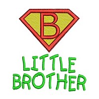 Little brother lettering, text, writing, Superhero pack super hero, man power, boy, male, superman logo, needle passion embroidery machine embroidery design, ART PES HUS JEF and DST formats