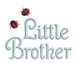 machine embroidery little brother lettering text with ladybugs from Neelde Passion Embroidery