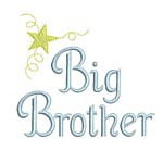 machine embroidery big brother lettering text with star from Neelde Passion Embroidery