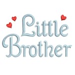 machine embroidery little brother lettering text with hearts from Neelde Passion Embroidery