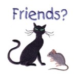 cat and mouse friends lettering text machine embroidery design feline art pes hus dst needle passion embroidery npe