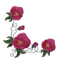 pansy heirloom corner scroll border machine embroidery design embroidery for monogram monogramming art pes hus dst needle passion embroidery npe