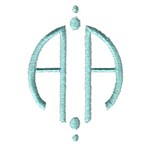 Circle monogram Alphabet letters AA machine embroidery design from http://www.needlepassionembroidery.com