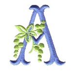 Claremont Alphabet letter A machine embroidery design from http://www.needlepassionembroidery.com