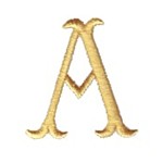 Napoleon Alphabet letter A machine embroidery design from http://www.needlepassioneembroidery.com