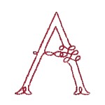 Astor outline Alphabet letter A machine embroidery design from http://www.needlepassionembroidery.com