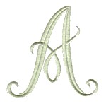 Elegant Alphabet letter A machine embroidery design from http://www.needlepassioneembroidery.com