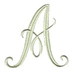 Elegant Alphabet letter A machine embroidery design from http://www.needlepassionembroidery.com