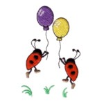 ladybugs with balloons machine embroidery design from Needle Passion Embroidery