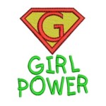 machine embroidery design girl power girlpower superman logo girly design