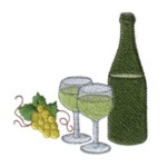 Wine glass and grapes machine embroidery design machine embroidery design art pes hus jef dst exp needle passion embroidery