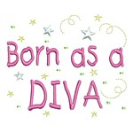 born as a diva lettering machine embroidery design girl girls rule diva girly queen crown confetti lettering text slogan art pes hus dst needle passion embroidery npe