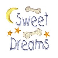sweet dreams lettering dog bones moon stars dog machine embroidery design pet doggy paws needle passion embroidery npe