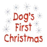 dog's first christms dog machine embroidery design pet doggy paws needle passion embroidery npe