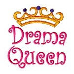 drama queen machine embroidery design girl girls rule diva girly queen crown confetti lettering text slogan art pes hus dst needle passion embroidery npe