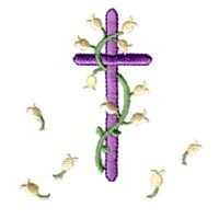 cross with lilies Easter needle passion embroidery needlepassion npe ltd machine embroidery design