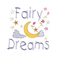 fairy dreams lettering text machine moon & clouds celestial embroidery design fairy dust girls magic stuff confetti lettering design art pes hus dst needle passion embroidery npe