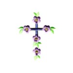 floral cross machine embroidery religious christian cross religion jesus god design art pes hus dst needle passion embroidery npe