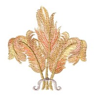 feather plume machine embroidery design variegated multicolored multicoloured thread