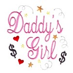 daddy's girl letterign dollar signs machine embroidery design girl girls rule diva girly queen crown confetti lettering text slogan art pes hus dst needle passion embroidery npe