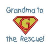 grandma to the recue lettering saying slogan superhero super hero superman sign logo emblem stitchery machine embroidery design needle passion embroidery needlepassion npe bernina artista art pes hus jef dst designs free sample design with embroidery pack