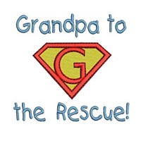 grandad to the rescue lettering, text, writing, Superhero pack super hero, man power, boy, male, superman logo, needle passion embroidery machine embroidery design, ART PES HUS JEF and DST formats