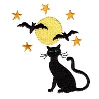 machine embroidery design spooky night scene cat moon stars bats halloween art pes hus jef dst exp needle passion embroidery npe needlepassion