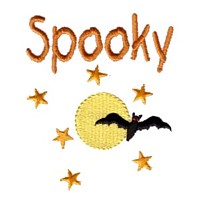 machine embroidery design spooky lettering with moon stars and bat halloween art pes hus jef dst exp needle passion embroidery npe needlepassion