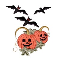machine embroidery design halloween pumpkins with faces and bats art pes hus jef dst exp needle passion embroidery npe needlepassion