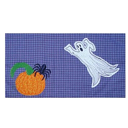 Halloween machine embroidery raw edge applique in the hoop design, spooky design, pumpkin spider tarantula, Needle Passion Embroidery